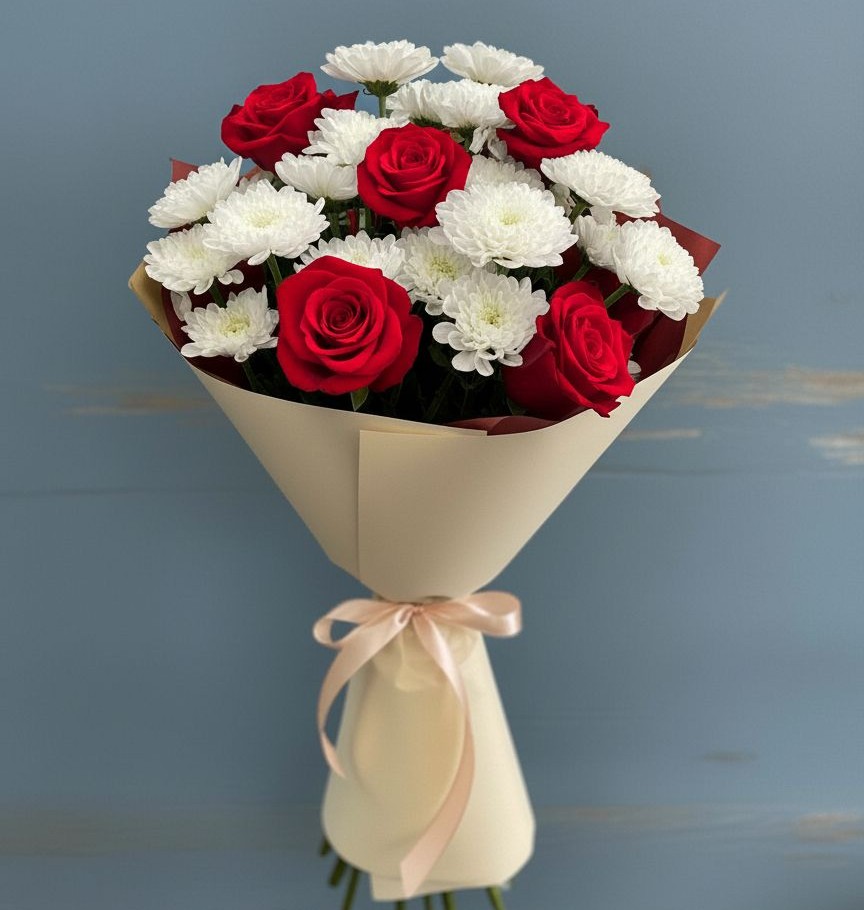 Букет цветов из: Розы и Хризантемы в Боготоле