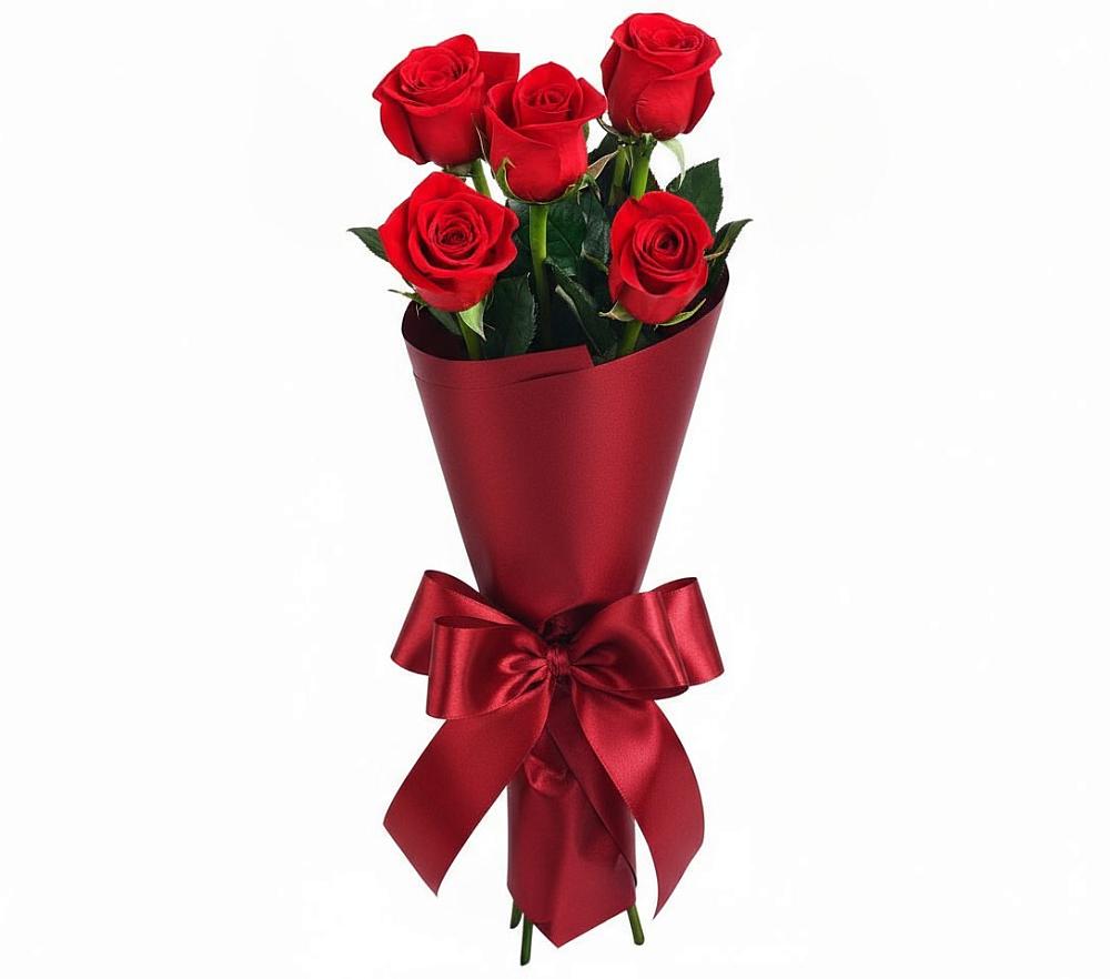 Букет 5 Красных роз Эдлесс Лав в Боготоле