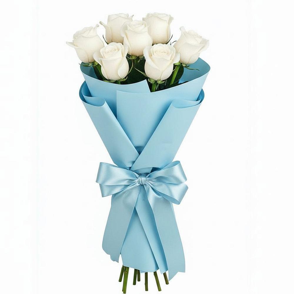 Букет 7 белых роз Проуд в Боготоле