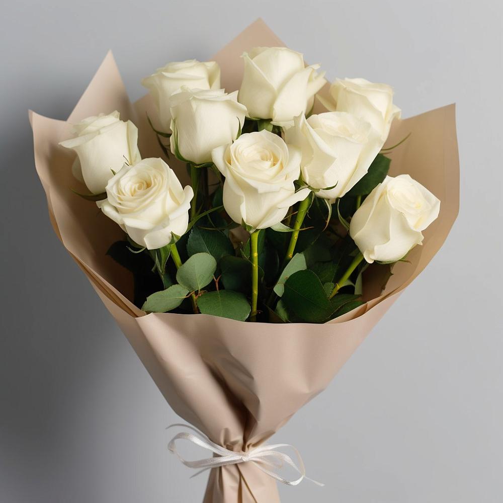 Букет 9 Белых роз Эдлесс Лав в Боготоле