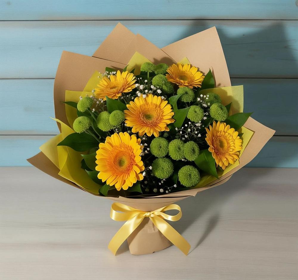 Букет цветов из: Герберы и Хризантемы в Боготоле