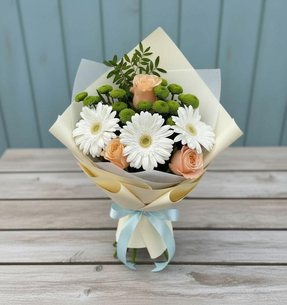 Букет цветов из: Герберы, Розы и Хризантемы в Боготоле