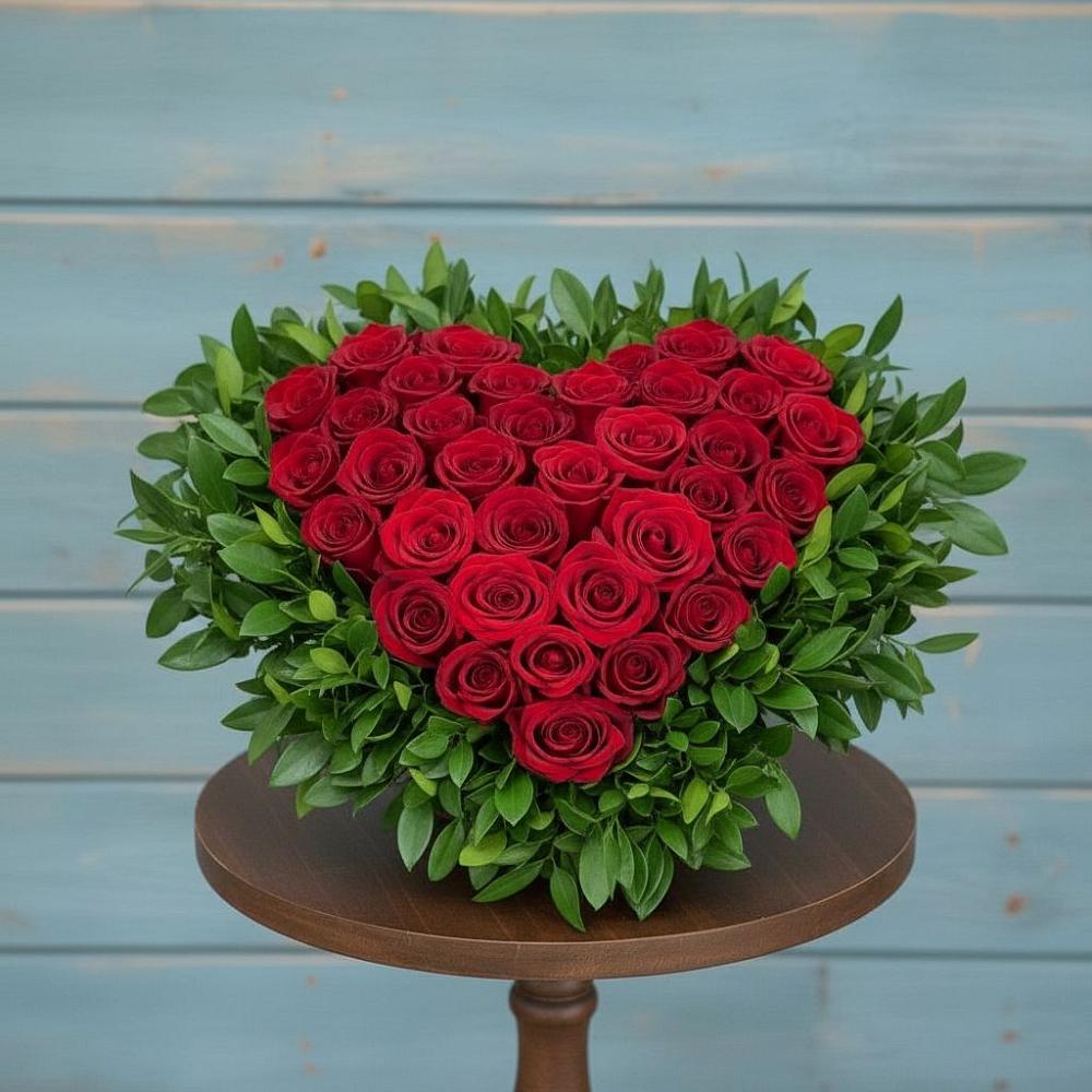 Цветочная композиция из Розы в виде сердца в Боготоле