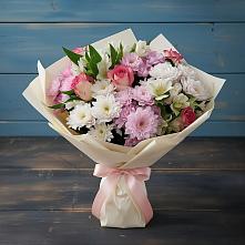 Букет цветов из:  Хризантемы, Альстромерии и Розы в Боготоле