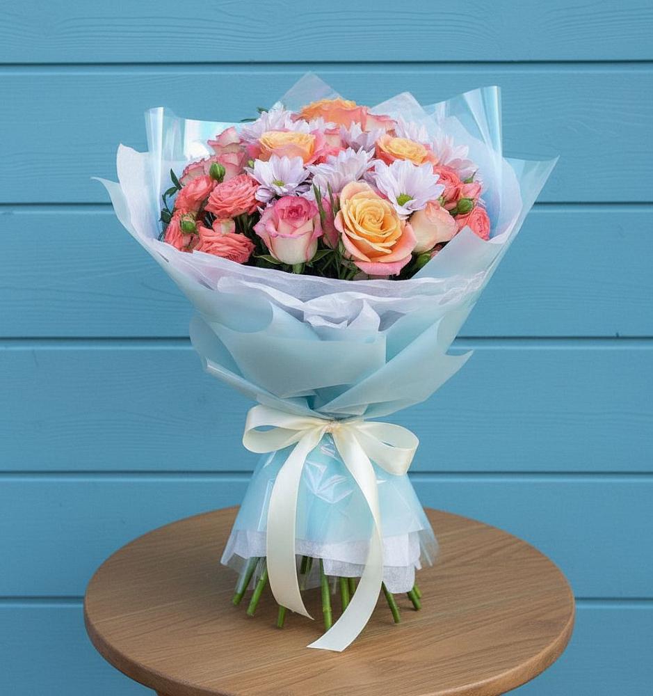 Букет цветов из: Хризантемы и Розы в Боготоле