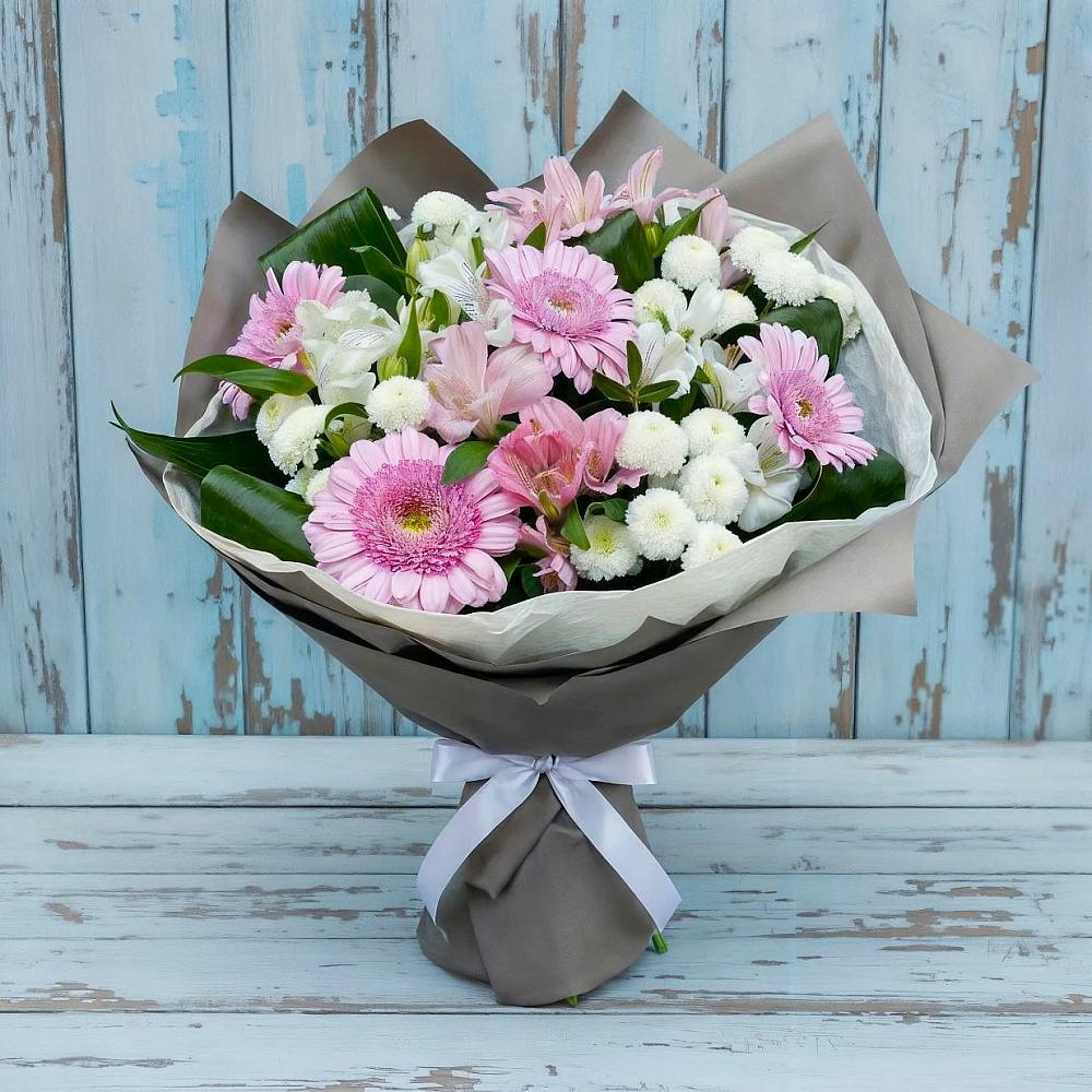 Букет цветов из: Герберы, Альстромерии и Хризантемы в Боготоле